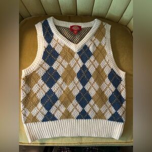 Dickies argyle cropped sweater vest, sz M